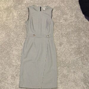 H&M Classic Black and White Checkered Midi Dress